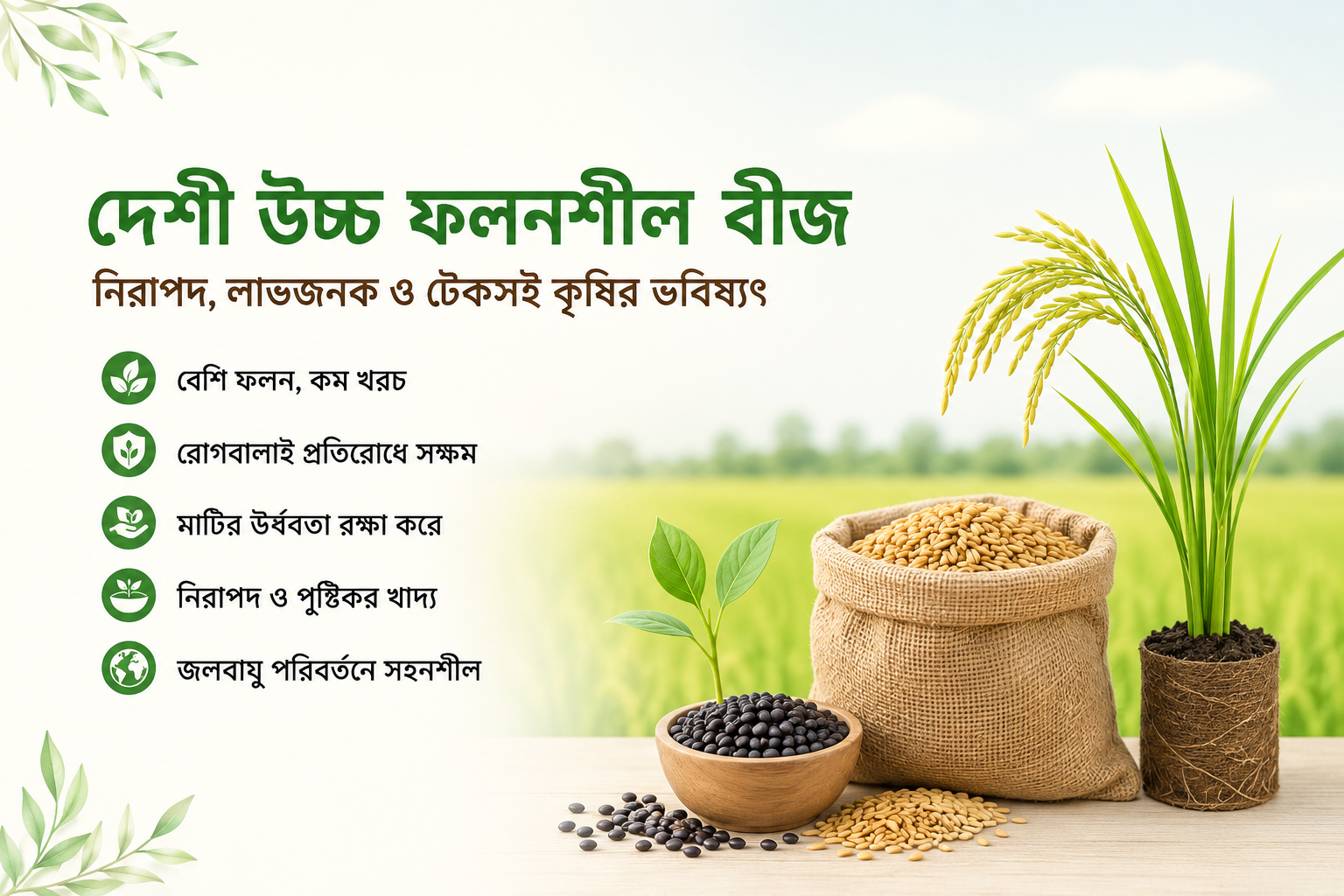 দেশী উচ্চ ফলনশীল বীজ: নিরাপদ, লাভজনক ও টেকসই কৃষির ভবিষ্যৎ