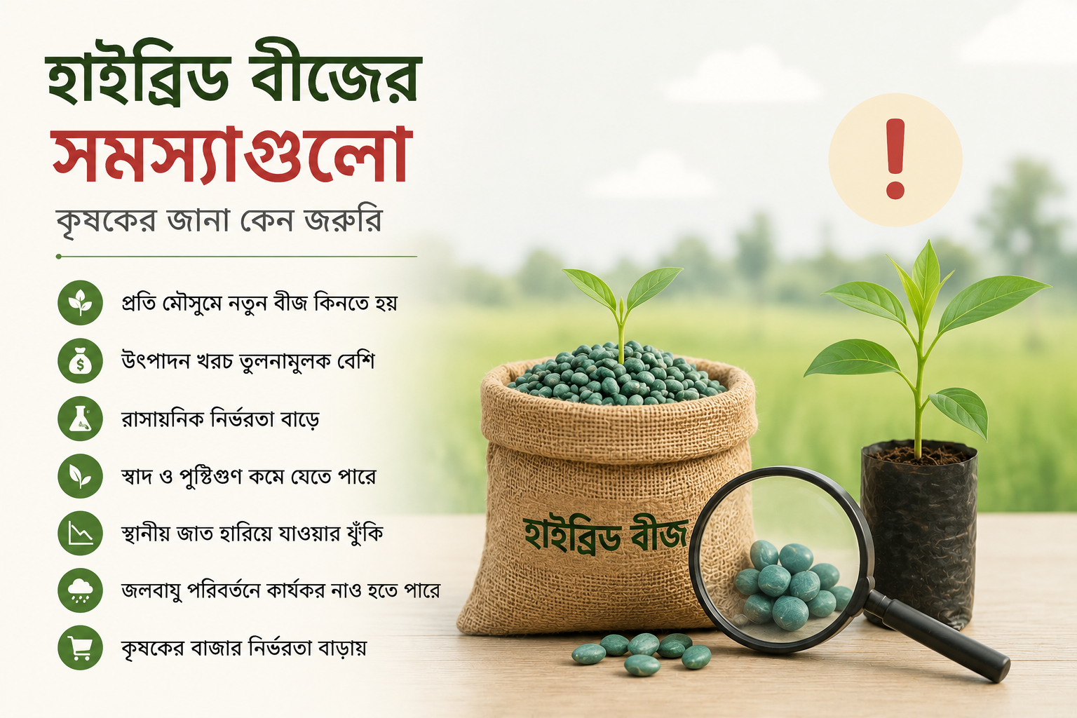 হাইব্রিড বীজের কিছু গুরুত্বপূর্ণ সমস্যা: কৃষকের জানা কেন জরুরি